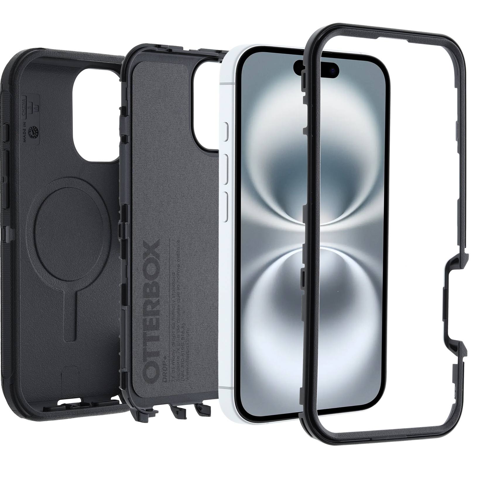 OtterBox Defender MagSafe Apple iPhone 16 (6.1') Case Black - (77-95961), DROP+ 7X Military Standard,Tri-Layer,Port Covers, 7 Years Warranty - Image 3