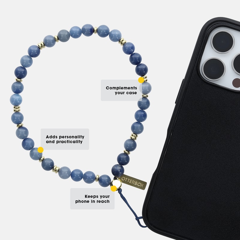 OtterBox Beaded Wristlet Strap Indigo Lagoon Blue - (77-96862), Boost Personality, Compatible With Cases Have Built-in Anchor Point, 2 Years Warranty - Image 2