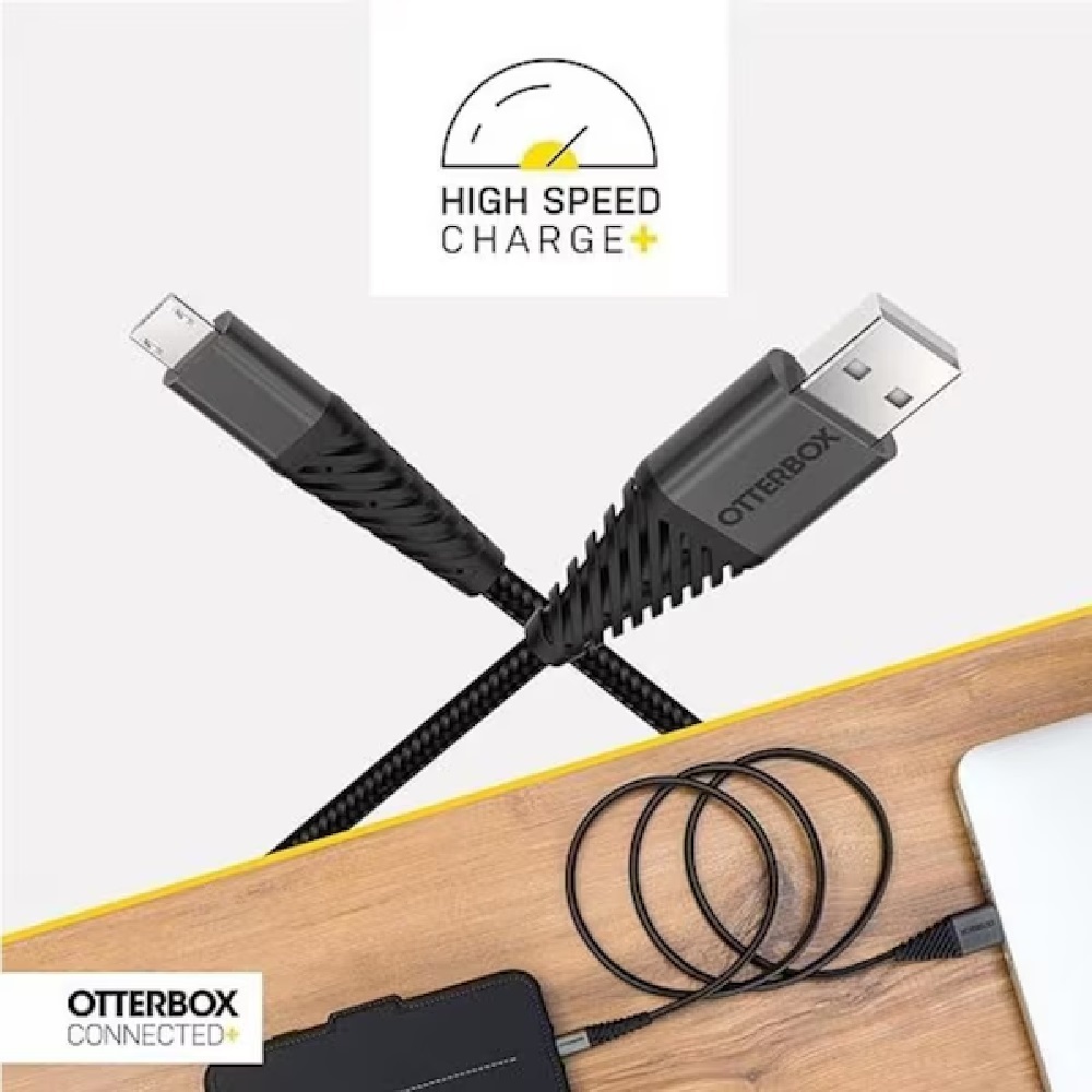 OtterBox USB-C to USB-A Cable (1M) - Black (78-51411), Samsung Galaxy,Apple iPhone,iPad,MacBook,Google,OPPO,Nokia, 2 Years Warranty - Image 3