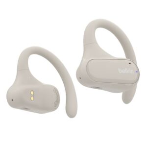 Belkin SoundForm ClearFit New Open-Ear Wireless Earbuds - White (AUC013btSA), Fast Charge, IPX5-Rated, Multipoint Technology, 26 hr, 2 Years Warranty