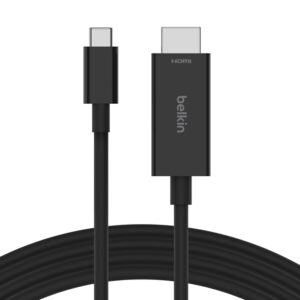 Belkin Connect USB-C™ to HDMI Cable (2M) - Black (AVC012bt2MBK), 8K at 60Hz and 4K at 120Khz, Supports (HDR10+), Plug and Play, 2 Years Warranty