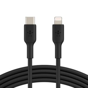 Belkin BoostCharge Lightning to USB-C Cable (1M) - Black (CAA003bt1MBK),3A/18W,480Mbps, 25K+ Bends, Apple iPhone/iPad, MFI-Certified, 2 Years Warranty