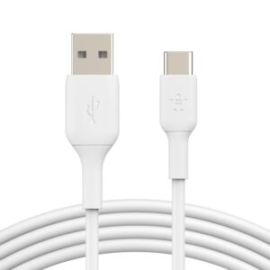 Belkin BoostCharge USB-C to USB-A Cable (1M) - White (CAB001bt1MWH), 3A/15W, 480Mbps, 25K+ Bends, Apple, Samsung, USB-IF Certified, 2 Years Warranty