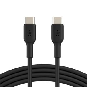 Belkin BoostCharge USB-C to USB-C Cable (2M) - Black (CAB003bt2MBK), 3A/60W, 480Mbps, 25K+ Bends, Samsung Galaxy, USB-IF Certified,2 Years Warrant