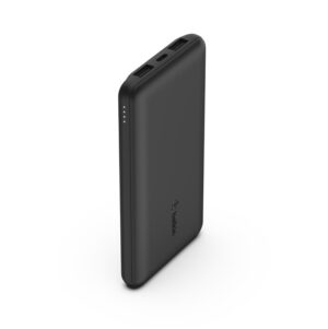 Belkin BoostCharge CCC-Certified 10k mAh Power Bank (Triple-Port) + USB-C to USB-A Cable - Black (BPB011BTBK), 2x USB-A, 1x USB-C, 2 Years Warranty