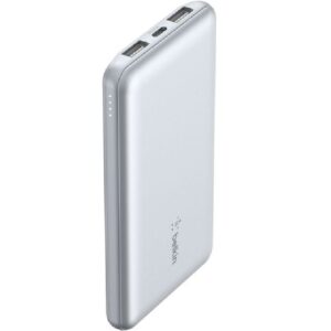 Belkin BoostCharge CCC-Certified 10k mAh Power Bank (Triple-Port) + USB-C to USB-A Cable - Pearl Blue (BPB011btPB), 2xUSB-A, 1xUSB-C, 2 Years Warranty