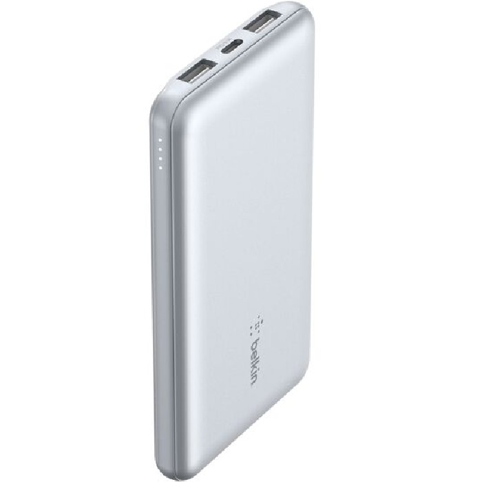 Belkin BoostCharge CCC-Certified 10k mAh Power Bank (Triple-Port) + USB-C to USB-A Cable - Pearl Blue (BPB011btPB), 2xUSB-A, 1xUSB-C, 2 Years Warranty