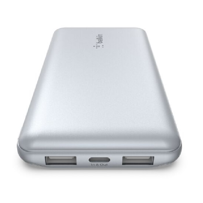 Belkin BoostCharge CCC-Certified 10k mAh Power Bank (Triple-Port) + USB-C to USB-A Cable - Pearl Blue (BPB011btPB), 2xUSB-A, 1xUSB-C, 2 Years Warranty - Image 3