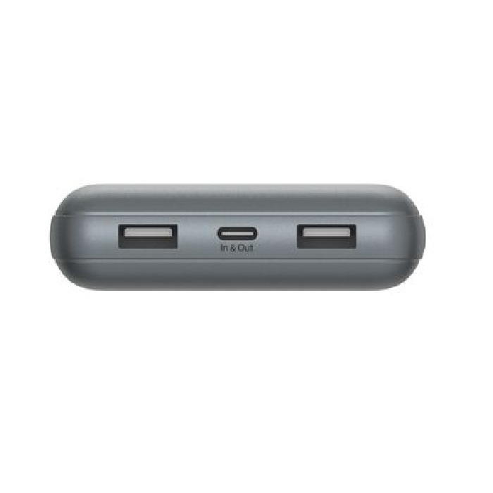 Belkin BoostCharge 20k mAh Power Bank (Triple-Port) + USB-C to USB-A Cable - Space Grey (BPB012btGY), 2xUSB-A (12W), 1xUSB-C (15W), 2 Years Warranty - Image 2