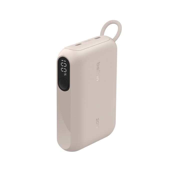 Belkin BoostCharge 10K mAh Power Bank with Display + USB-C to USB-C Cable 60W (15CM) - Sand (BPB027fqSD), 20W, 2x USB-C Ports, 2 Years Warranty - Image 3