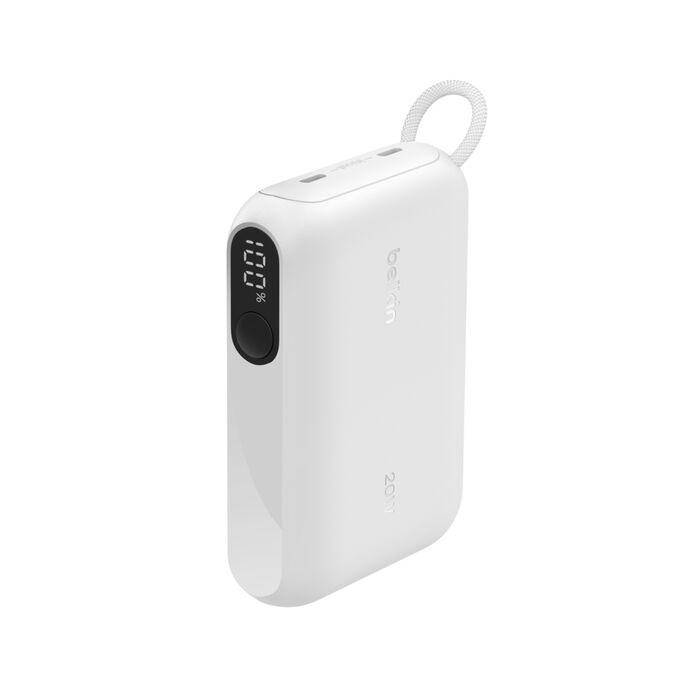 Belkin BoostCharge 10K mAH Power Bank with Display + USB-C to USB-C Cable 60W (15CM) - White (BPB027FQWH), 20W, 2x USB-C Ports, 2 Years Warranty - Image 3