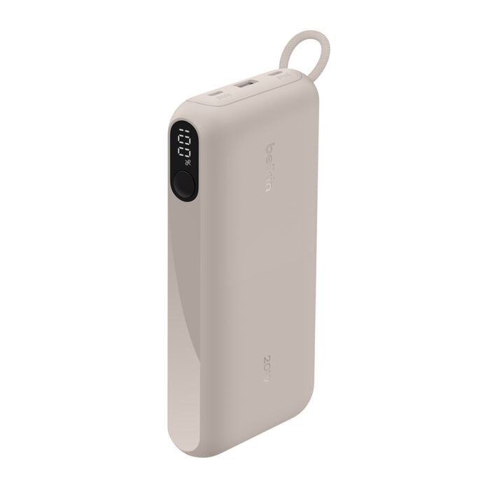 Belkin BoostCharge 20K mAh Power Bank with Display + USB-C to USB-C Cable 60W (15CM) - Sand (BPB028fqSD), 20W, 2x USB-C Ports, 2 Years Warranty - Image 2