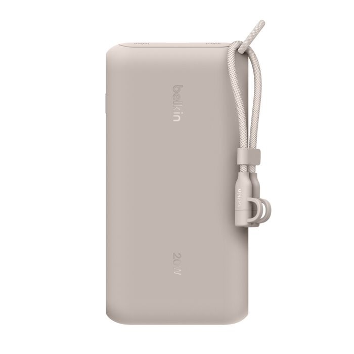 Belkin BoostCharge 20K mAh Power Bank with Display + USB-C to USB-C Cable 60W (15CM) - Sand (BPB028fqSD), 20W, 2x USB-C Ports, 2 Years Warranty - Image 3