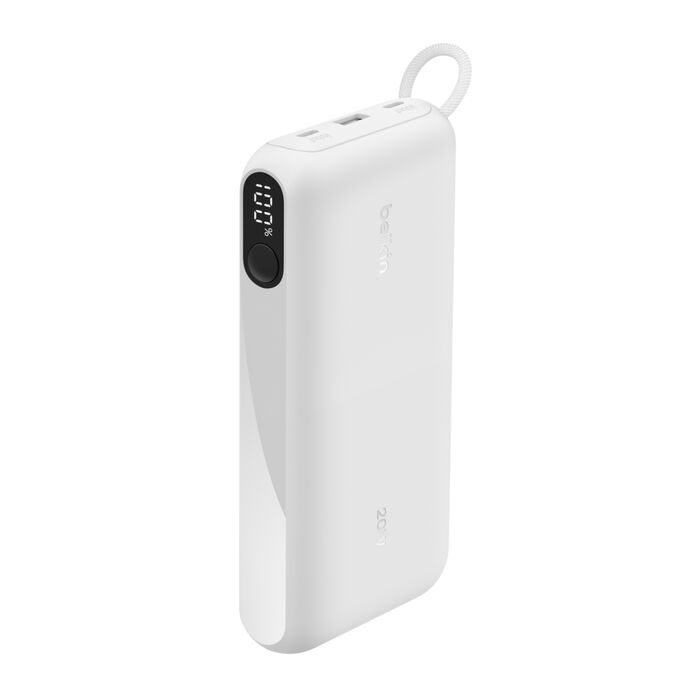 Belkin BoostCharge 20K mAH Power Bank with Display + USB-C to USB-C Cable 60W (15CM) - White (BPB028fqWH), 20W, 2x USB-C Ports, 2 Years Warranty - Image 2