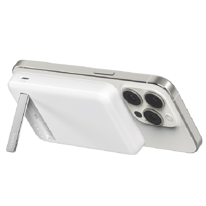 Belkin BoostCharge Pro 5k mAh Magnetic Power Bank With Qi2 + USB-C Cable (1M) - White (BPD006BTWH),15W,1xUSB-C, Overcharge Protection,2 Years Warranty - Image 2