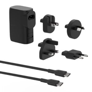 Belkin BoostCharge Hybrid PD 3.0 25W Dual Wall Charger + 5K mAh Power Bank + Travel Adapter Kit +USB-C Cable- Black(BPZ003bt1MBK-B6), 2 Years Warranty