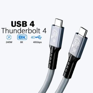 USP BoostUp Thunderbolt 4 USB-C to USB-C Cable (1M) Black - USB4 - 40Gbps,240W, 8K (60Hz)/4K (144Hz), Fast Charge, 2 Years Warranty