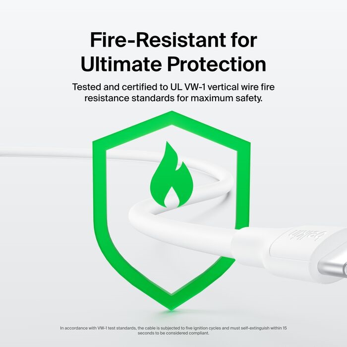 Belkin BoostCharge Lightning to USB-A Cable (1M) - White (CAA019fq1MWH), 2.4A/15W, 480Mbps, 300K+ Bends, Apple iPhone, iPad, 2 Years Warranty - Image 4