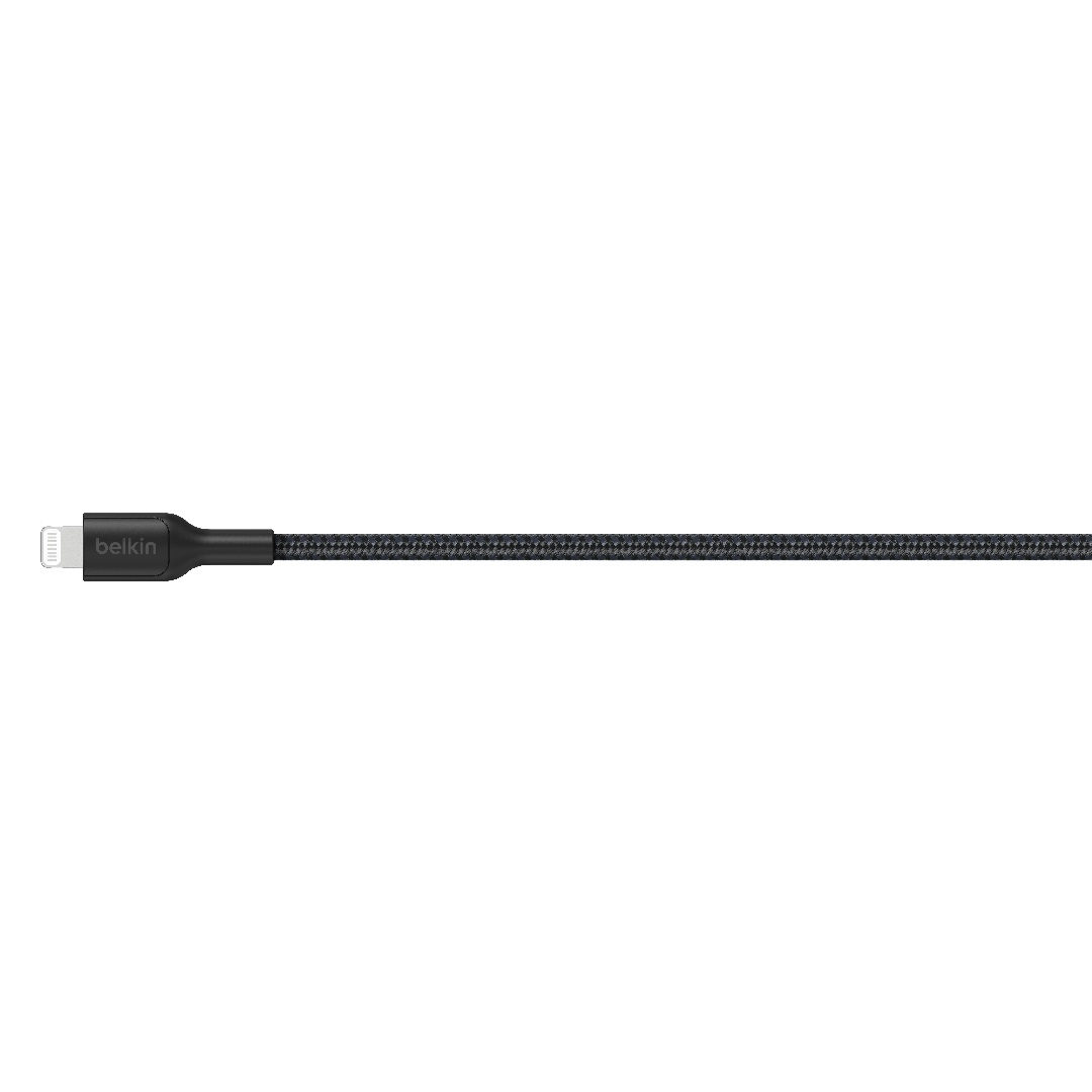 Belkin BoostCharge Pro Braided Lightning to USB-A Cable (0.15M) - Black (CAA020FQ0MBK), 2.4A/15W, 480Mbps, 350K Bends, MFI-Certified, 2 Years Warranty - Image 2