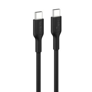 Belkin BoostCharge USB-C to USB-C Cable (1M) - Black (CAB023FQ1MBK), 3A/60W, 480Mbps, 300K+ Bends,  Apple, Samsung, USB-IF Certified, 2 Years Warranty