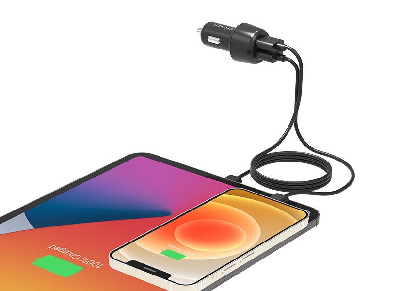 Cygnett CarPower 30W Dual Port Car Charger - Black (CY3680CYCCH), 2xUSB-A(12W & 18W QC 3.0), 3.6x faster than standard 5W, 2 Years Warranty - Image 3