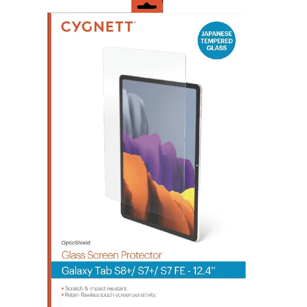 Cygnett OpticShield Samsung Galaxy Tab S10+/Tab S9+ /Tab S9 FE+ /Tab S8+/Tab S7+(12.4')Tempered Glass Screen Protector-(CY4020CPTGL) 2 Years Warranty - Image 2