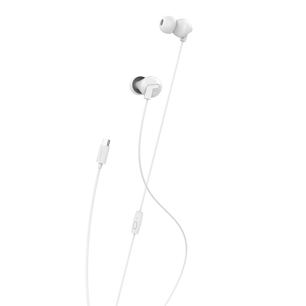 Cygnett Essentials USB-C Earphones - White (CY2868HEUSB),Built-in Microphone for Phone Calls, Control at Your Fingertips,Simply Plug, 2 Years Warranty