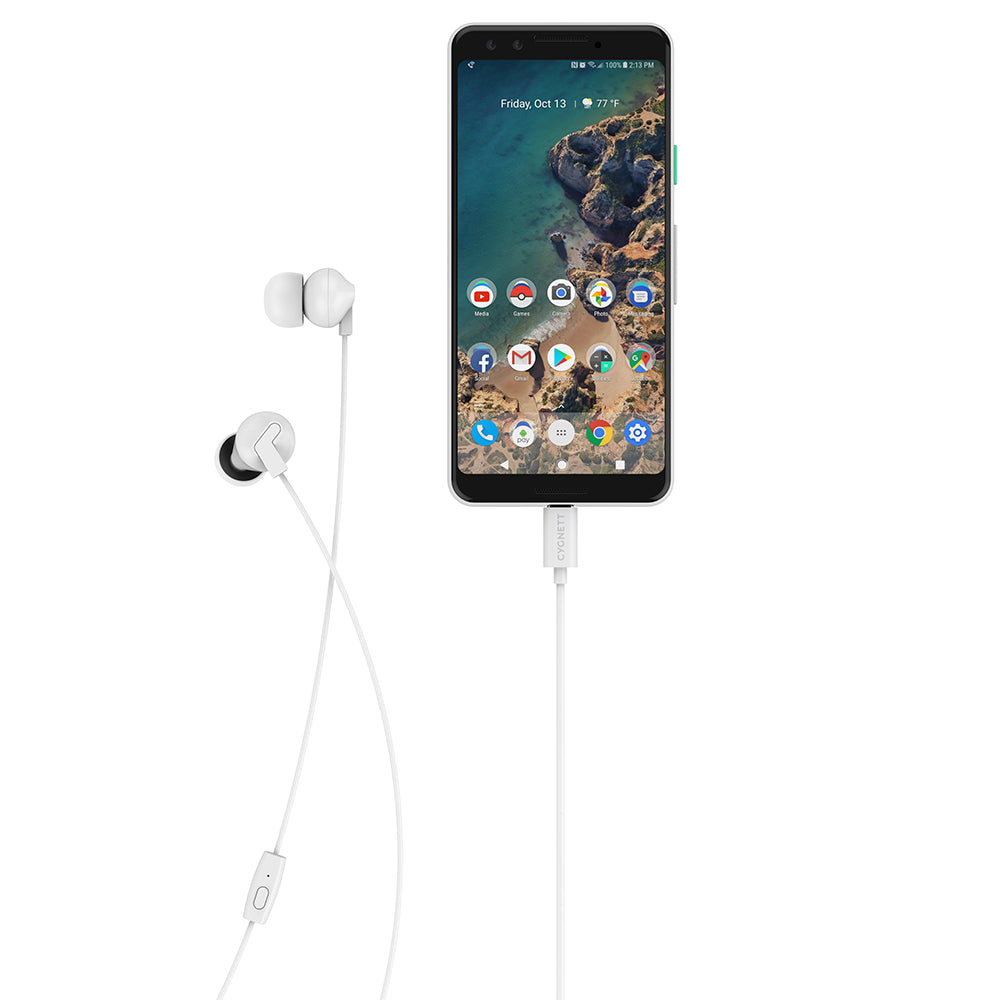 Cygnett Essentials USB-C Earphones - White (CY2868HEUSB),Built-in Microphone for Phone Calls, Control at Your Fingertips,Simply Plug, 2 Years Warranty - Image 2