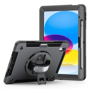 USP Rugged Apple iPad Mini (7.9') (5th/4th Gen) Case Black - Built-in-Kickstand, Hand & Shoulder Strap, DropProof, 3 Years Warranty