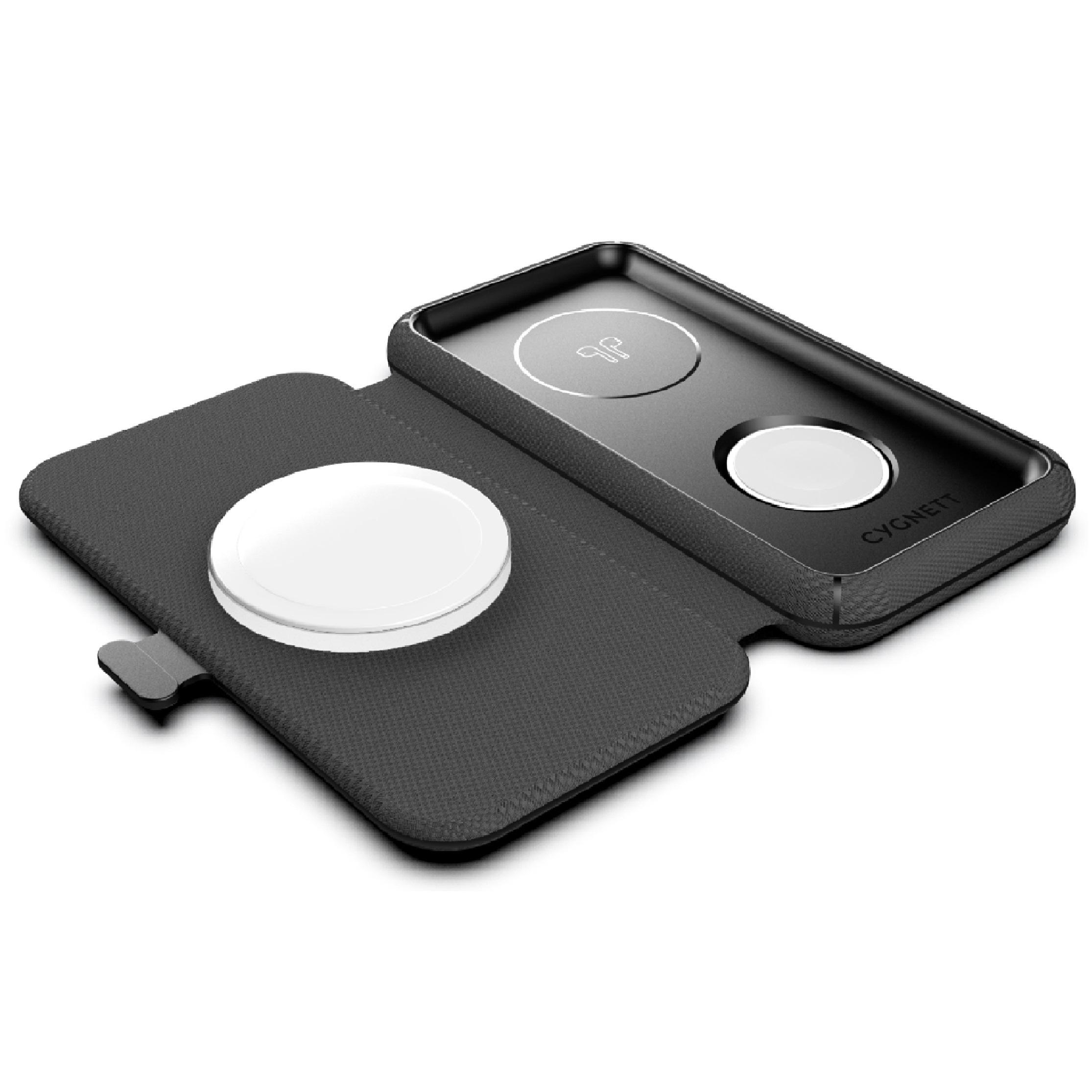 Cygnett MagTravel 15W 3-in-1 Wireless Charger - BlacK (CY4530WIRDE),MagSafe & Qi2 Compatible,1M USB-C Cable, Perfect for Travel, 2 Years Warranty - Image 3