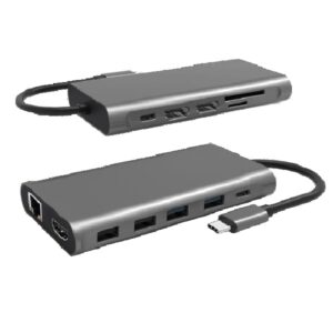 Cygnett Unite 12-in-1 USB-C Multiport Hub Adapter Dock(CY4549HUB12)4xUSB-A 2xUSB-C(100W PD/3.0)3xHDMI(60Hz/30Hz) 1xMicro SD,2Years Warranty
