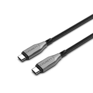 Cygnett Armoured Braided USB-C to USB-C (2.0) Cable (3M) - Black (CY4678PCTYC), 5A/100W, 480Mbps, Turbo Charge, Best for Laptop, 5 Years Warranty