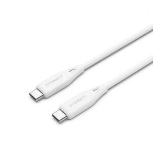 Cygnett Essentials USB-C to USB-C (2.0) Cable (1M) - White (CY4692PCTYC), 3A/60W, 480Mbps, Turbo Charge, Best for Laptop, 2 Years Warranty