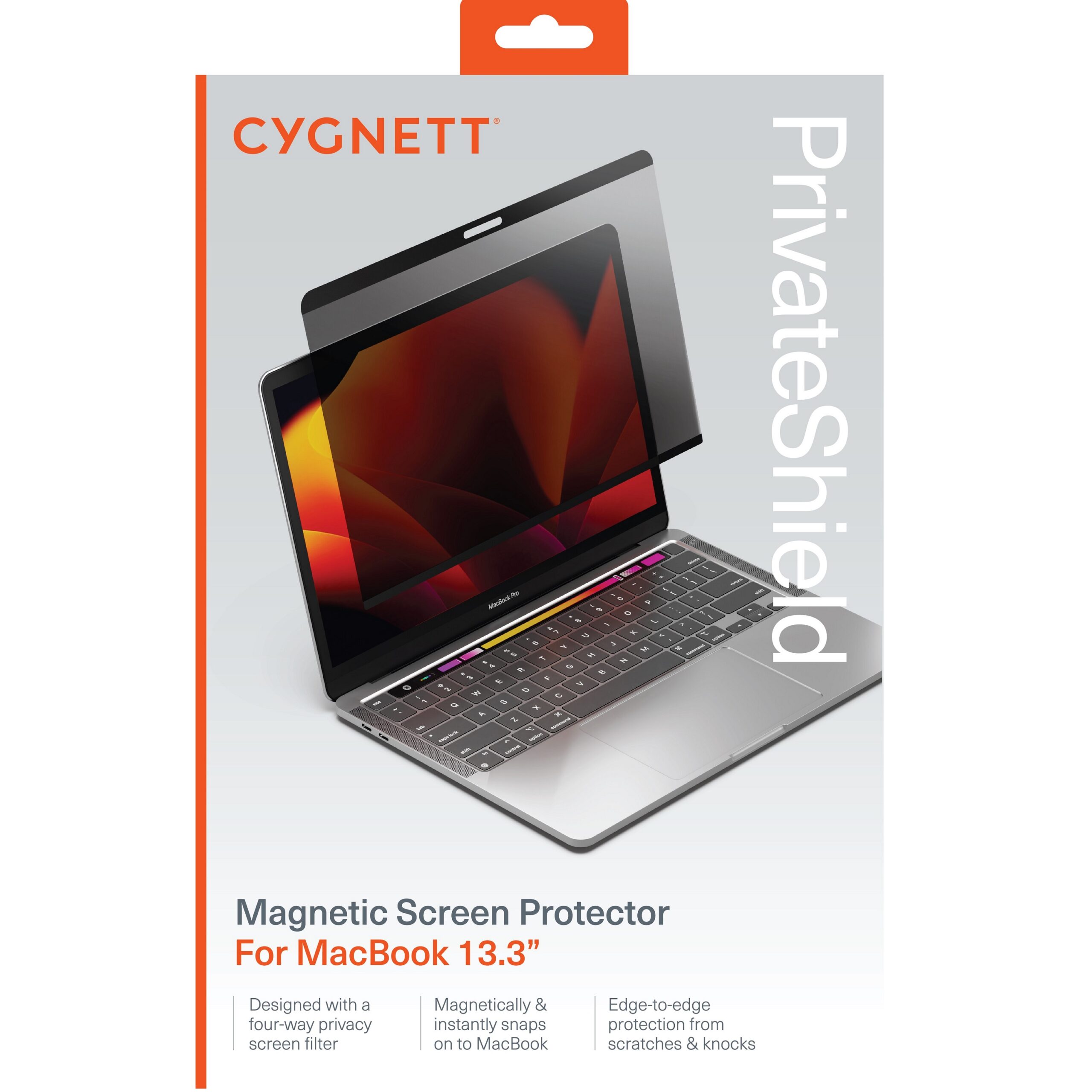 Cygnett PrivateShield Magnetic MacBook (13.3') (M1/M2) Privacy Screen Protector -(CY4709CPTGL)Edge-to-Edge Protection, 2 Years Warranty - Image 3