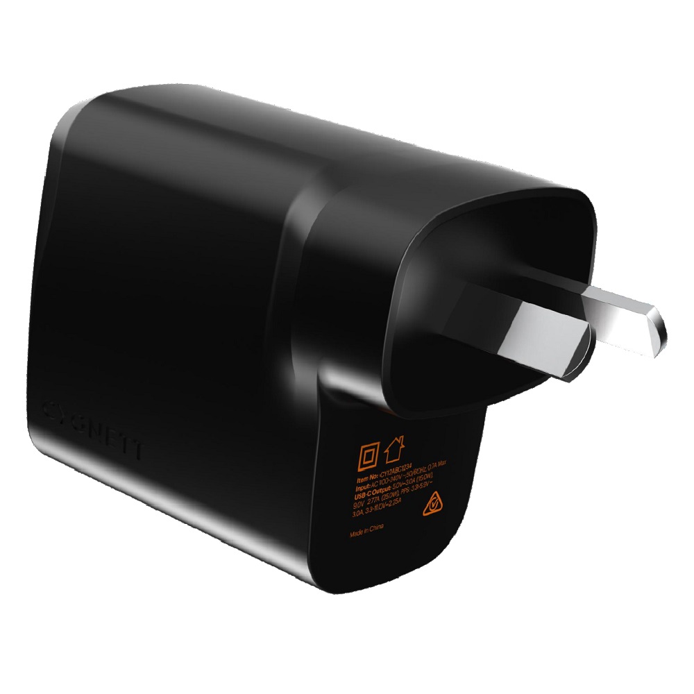 Cygnett PowerPlus 32W Dual Port (20W USB-C + 12W USB-A) PD Fast Wall Charger-Black(CY4773PDWCH),Palm-Size,Portable,Charge 2x Devices,2 Years Warranty - Image 3