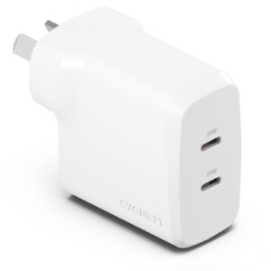 Cygnett PowerPlus 35W Dual Port USB-C PD Fast Wall Charger -White(CY4774PDWCH),2xUSB-C(35W), Best for iPhone,Samsung's PPS & USB-C Devices, 2 Years Wa