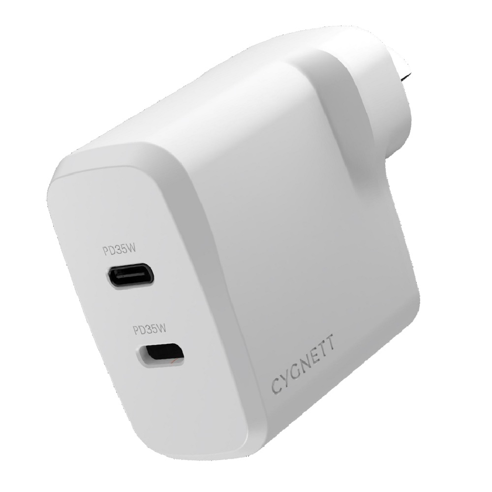 Cygnett PowerPlus 35W Dual Port USB-C PD Fast Wall Charger -White(CY4774PDWCH),2xUSB-C(35W), Best for iPhone,Samsung's PPS & USB-C Devices, 2 Years Wa - Image 3