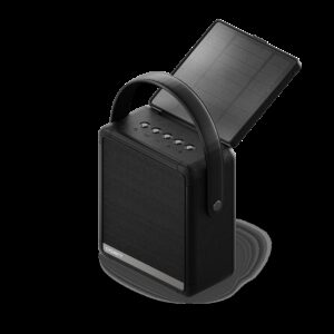 Cygnett FreePlay Solar Chargingr Wireless Speaker & 8K Power Bank - Black(CY4968SOSPE),Dust & Water Resistant,Dual Speaker,10 Meter, 2 Years Warranty