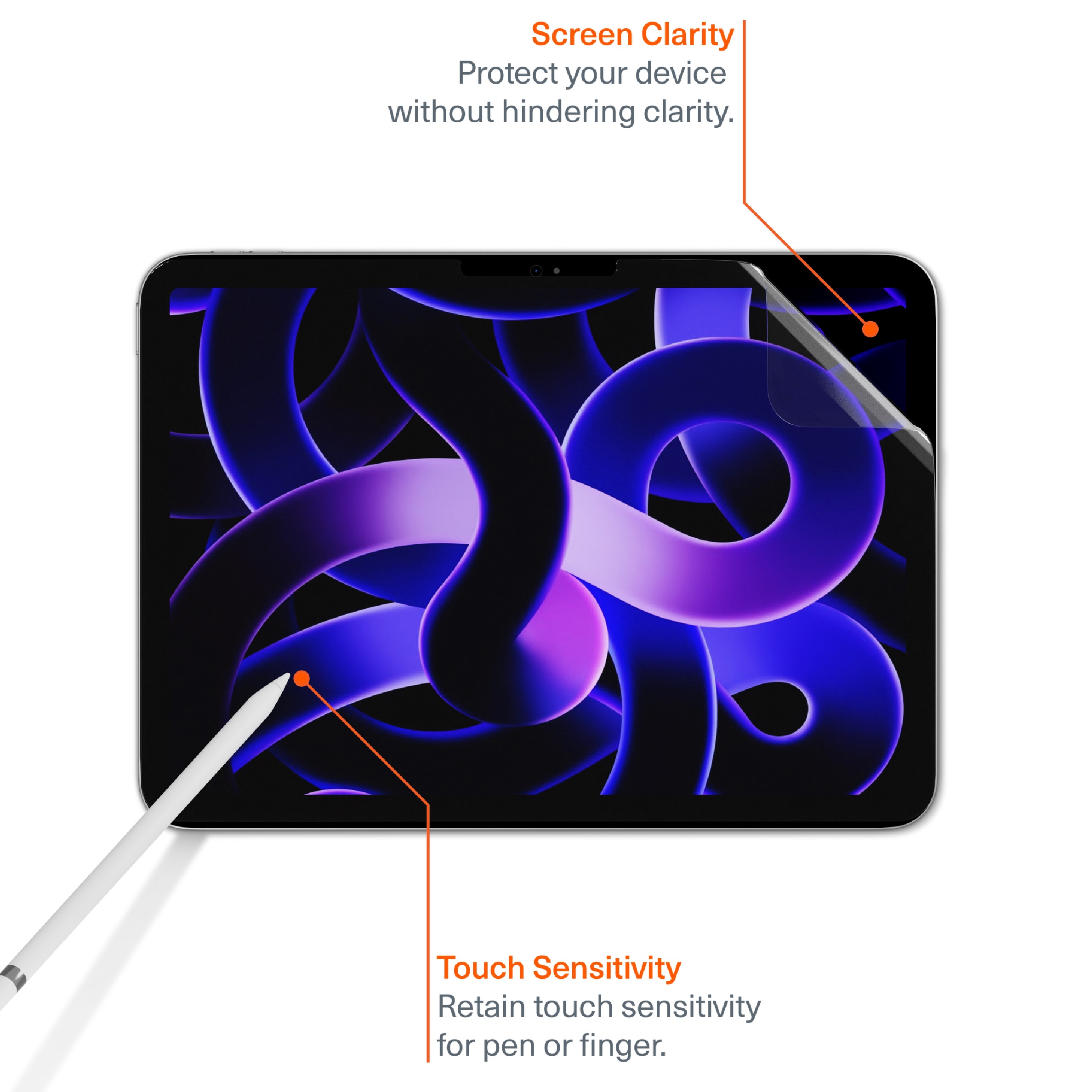 Cygnett OpticShield Apple iPad Air (11') (M2/M3) (6th Gen) Glass Screen Protector - (CY5045CPTGL), Superior Impact Absorption, 2 Years Warranty - Image 4