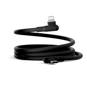 Cygnett DriveSync Right Angled Silicone Lightning to USB-C Cable (0.7M) - (CY5668CCACB), 3A/30W, 480Mbps, Drive & Sync, 2 Years Warranty
