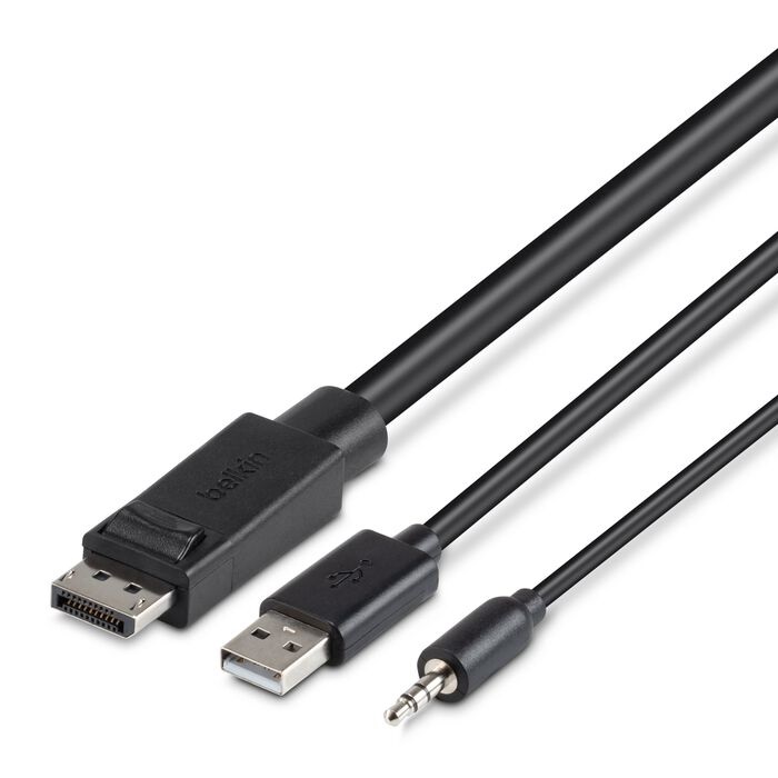 Belkin Cybersecurity and Secure KVM TAA DisplayPort + USB A/B + Audio Combo Cable - 6FT, 4K@60hz, SKVM, High Retention Connectors, 3-Year Warranty - Image 2