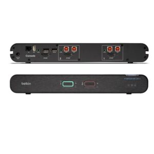 Belkin Universal 2nd Gen Secure KVM Switch w/ CAC - Black (F1DN102KVM-UN-4),12VDC 2.5A, 2 Years Warranty