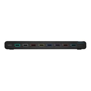Belkin Cybersecurity and Secure KVM Universal 2nd Gen Secure KVM Switch, 8-Port Single Head w/ CAC - Black (F1DN108KVM-UN-4),12V,2.5A,2 Years Warranty