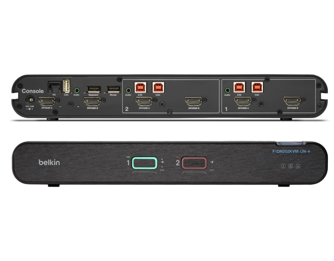 Belkin Universal 2nd Gen Secure KVM Switch, 2-Port Dual Head w/CAC - Belkin (F1DN202KVM-UN-4)