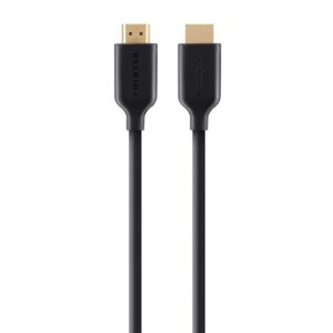 Belkin High Speed HDMI Cable With Ethernet 4K/Ultra HD Compatible (2M) - Black (F3Y021bt2M), 120Hz, 10.2Gbps Bandwidth, 2 Years Warranty