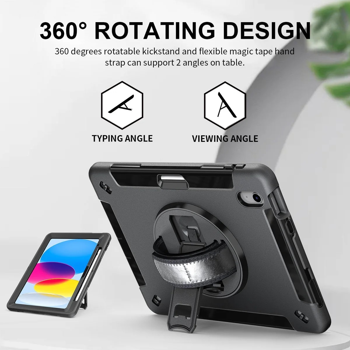 USP Rugged Apple iPad Air (11') (M3/M2)/ iPad Air (10.9') (5th/4th Gen)/ iPad Pro (11') (4th/3rd/2nd/1st Gen) Case Black - 3 Years Warranty - Image 3