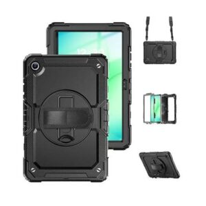 USP Rugged Samsung Galaxy A11/Tab A9 (8.7') Case Black - Built-in-Kickstand, Hand & Shoulder Straps, DropProof, 3 Years Warranty