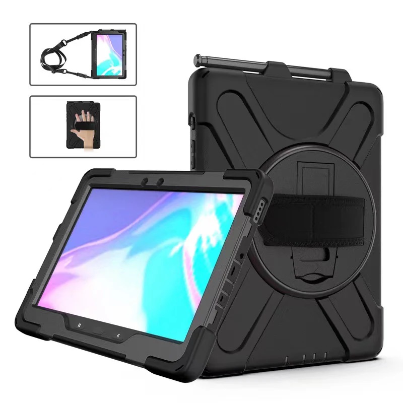 USP Rugged Samsung Galaxy Tab Active5 Pro/Tab Active4 Pro/Tab Active Pro (10.1') Case Black -Built-in-Kickstand,Adjustable Hand Strap,3 Years Warranty