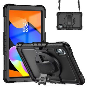 USP Rugged Lenovo Idea Tab 11 (11') Case Black - Built-in-Kickstand, Hand & Shoulder Straps, Raised Edges, DropProof, 3 Years Warranty
