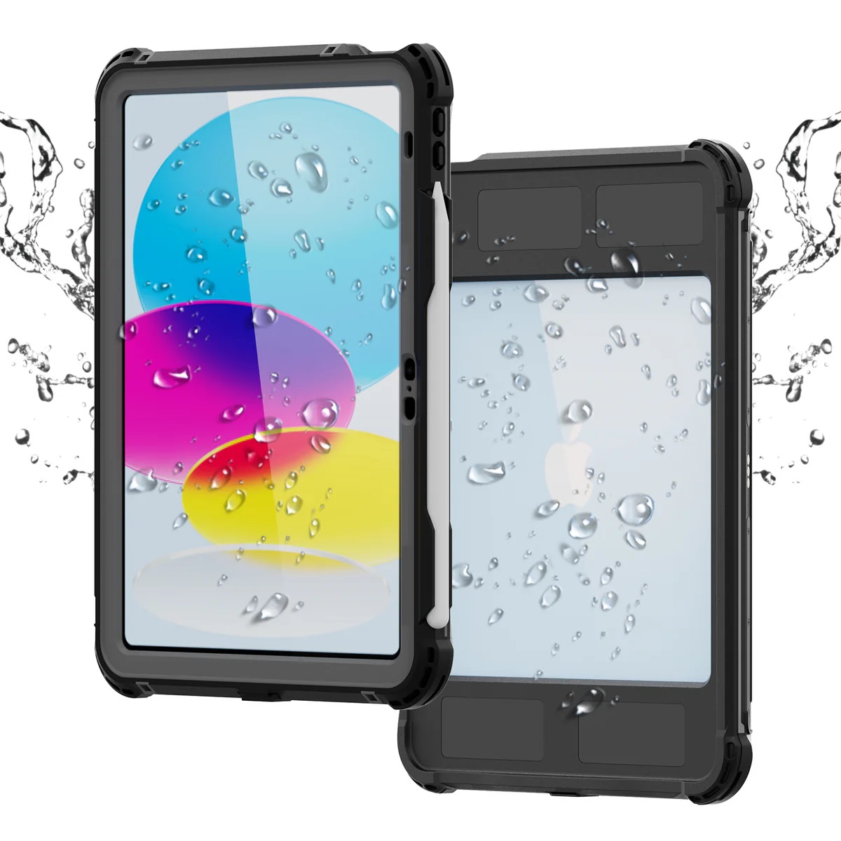USP Apple iPad A16 / iPad 10th Gen (10.9') WaterProof Case Black - IP68, Reliable & Durable, Drop Protection, Pen Holder, 3 Years Warranty